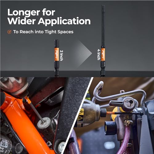 Toolant Impact Allen Wrench Drill Bit Set 20pcs (Metric & SAE), 1/4" Hex-Shank S2 Steel Hex Bits, CNC Machined Tips with Magnetism, 4" Long with Storage Box - Image 2