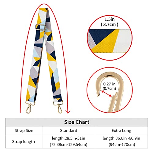 ZOOEASS Wide Shoulder Strap Adjustable Replacement Belt Guitar Style Crossbody Bag Handbag Strap Multicolor Canvas Straps(Wide:1.4in) (Color21) - Image 5