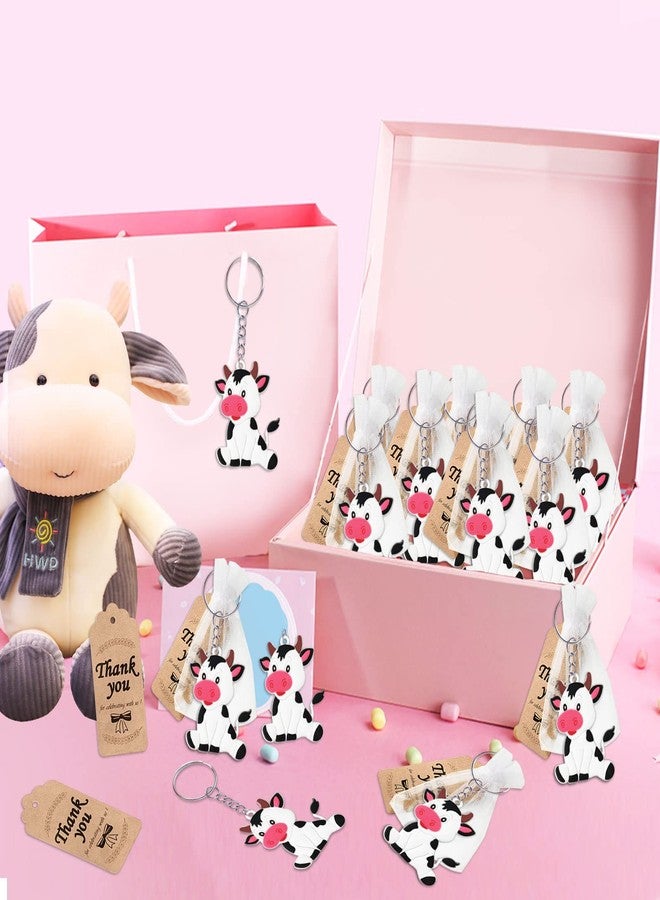 CiciBear 40 Pack Cow Keychains Party Decoration for Guests, Animal Themed Party, Cow Party,Farm Animal Themed Baby Shower, School Party, Kids Birthday - Image 4