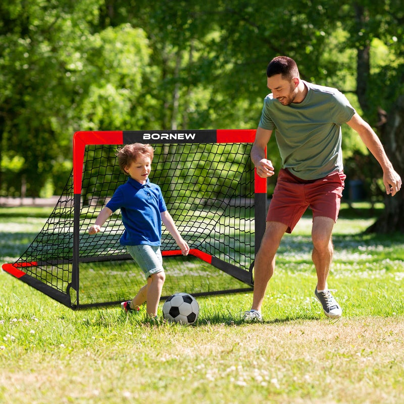 BORNEW 2 Pack Soccer Goal - Backyard & Indoor Soccer Goals for Kids, 4X3 ft Portable Pop Up Soccer Nets Set for Youth & Adult and Outdoor Games and Soccer Training Equipment Ages 3-16 Year Gift - Image 5