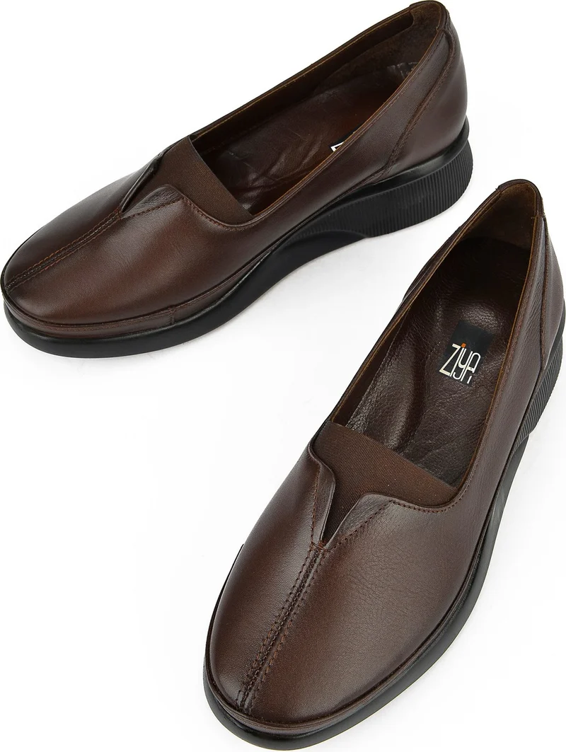 زيا , Women's Genuine Leather Shoes 13355Z2352 Brown