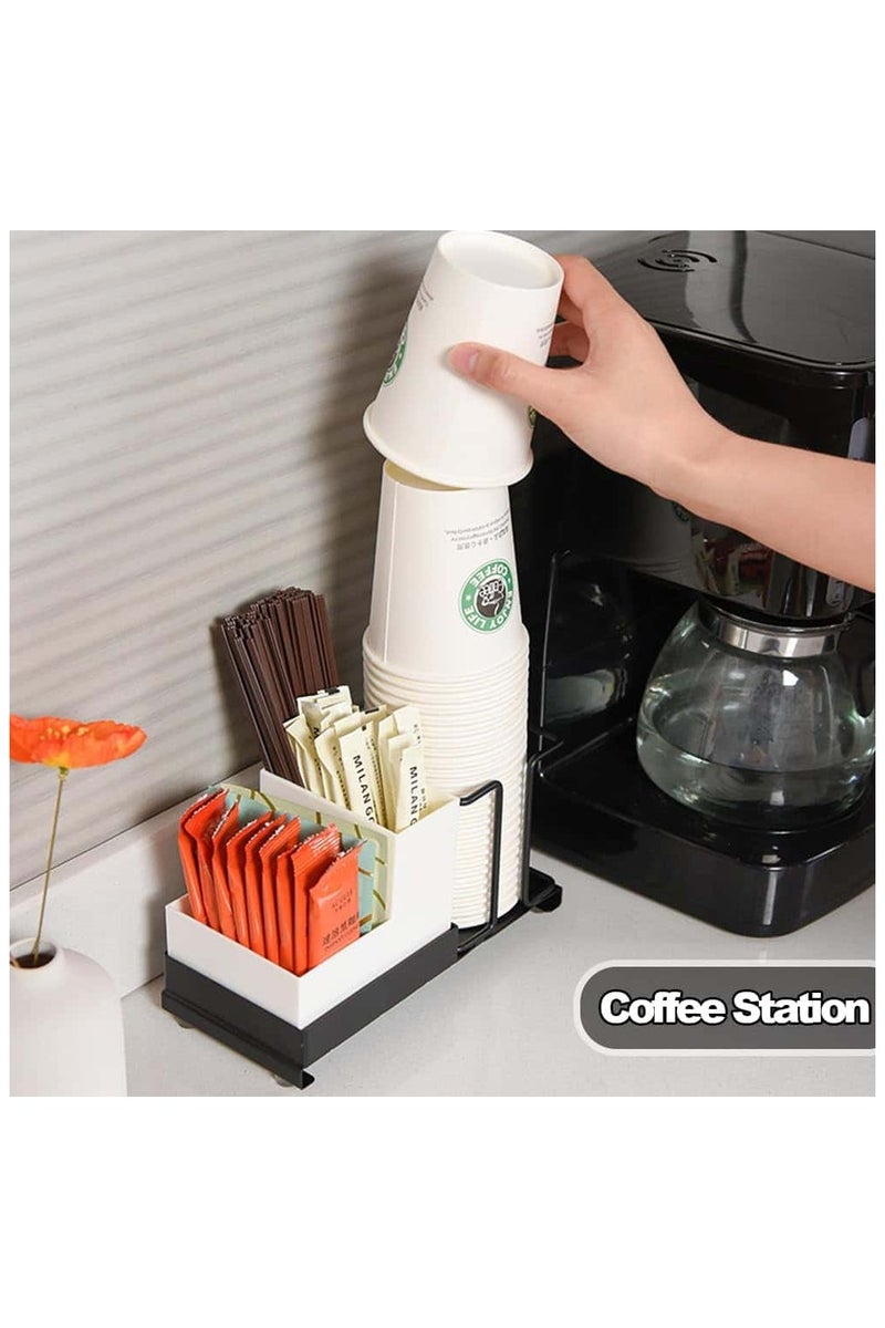 أنمي حامل أكواب ورقية ، منظم أكواب وغطاء يمكن التخلص منه ، منظم محطة القهوة للمطبخ ، مقهى ، متجر شاي الحليب (أسود) - Image 5