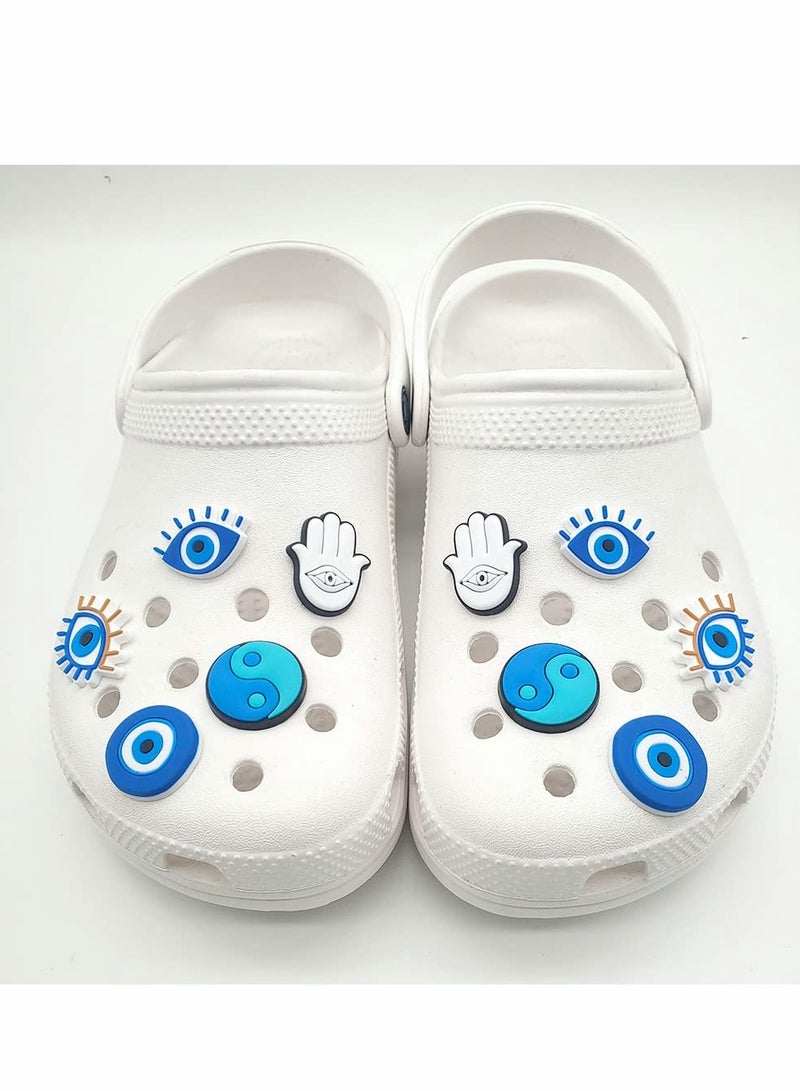10 Pack Evil Eye Shoe Charms for Women and Girls lovely Anime Pins for Clogs Sandals and Bracelets Decoration  - Image 2