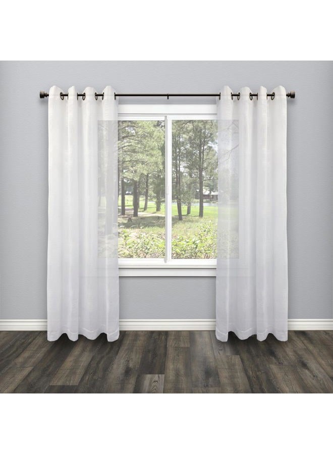 Decopolitan Stockton 26-48 Inch Adjustable Curtain Rod Set, 5/8 Inch Diameter in Walnut - Image 3