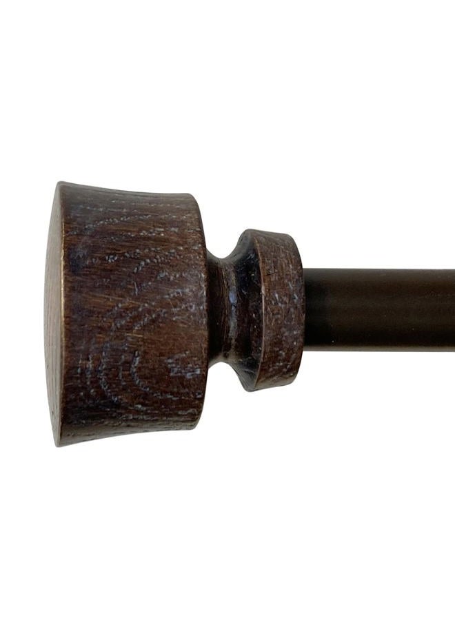 Decopolitan Stockton 26-48 Inch Adjustable Curtain Rod Set, 5/8 Inch Diameter in Walnut - Image 1