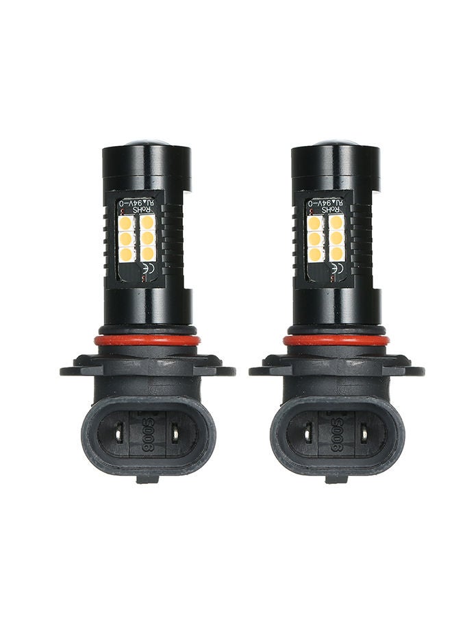NIBEMINENT 2Pcs LED Bulb Lights Auto Lamp Bulbs Car Light 9006 Yellow - Image 1