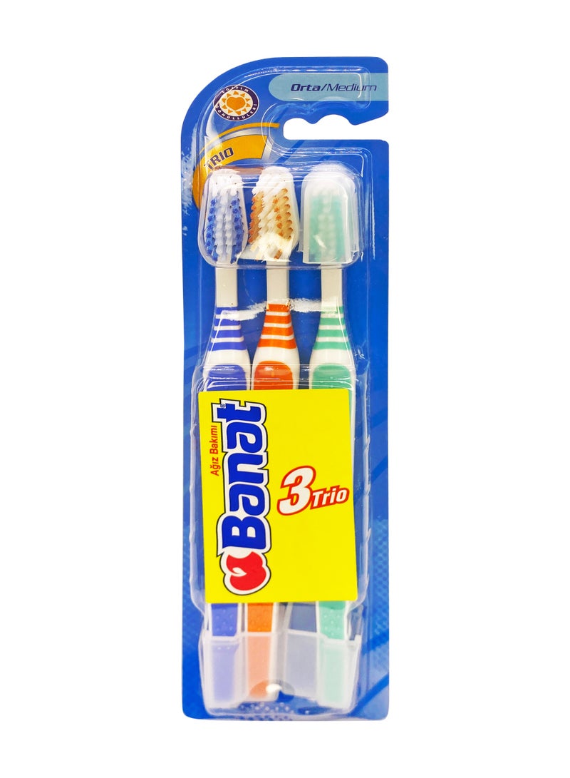 Banat Trio Medium Adult Toothbrush - Image 1