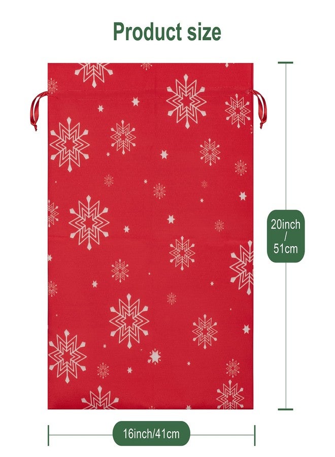 FloraSea 3 Pack Christmas Big Cotton Gift Bags With Drawstrings, Giant Reusable Holiday Fabric Gift Bags for Xmas Presents and Party Favors - Image 2