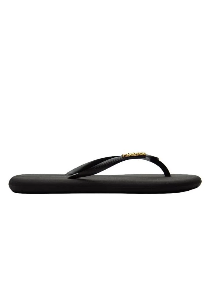 Voices Boat Women'S Flip Flops With Matching Brand Design Strap - Black