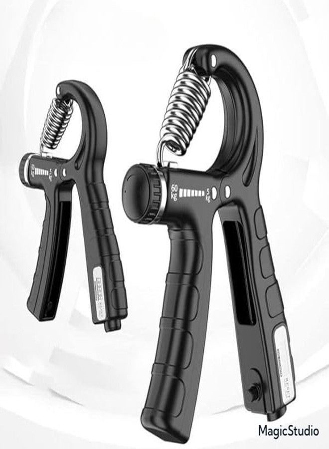 xyno Hand and Finger Gripper Combo - Exercise Set with Counter Timer for Strength and Dexterity, Silicone, Black - Image 2