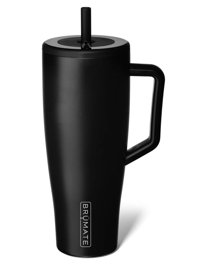 BRUMATE 40 oz Tumbler with Handle and Straw | 100% Leakproof Insulated Tumbler with Lid and Straw | Made of Stainless Steel | Cup Holder Friendly Base | 40oz(Matte Black) - Image 1