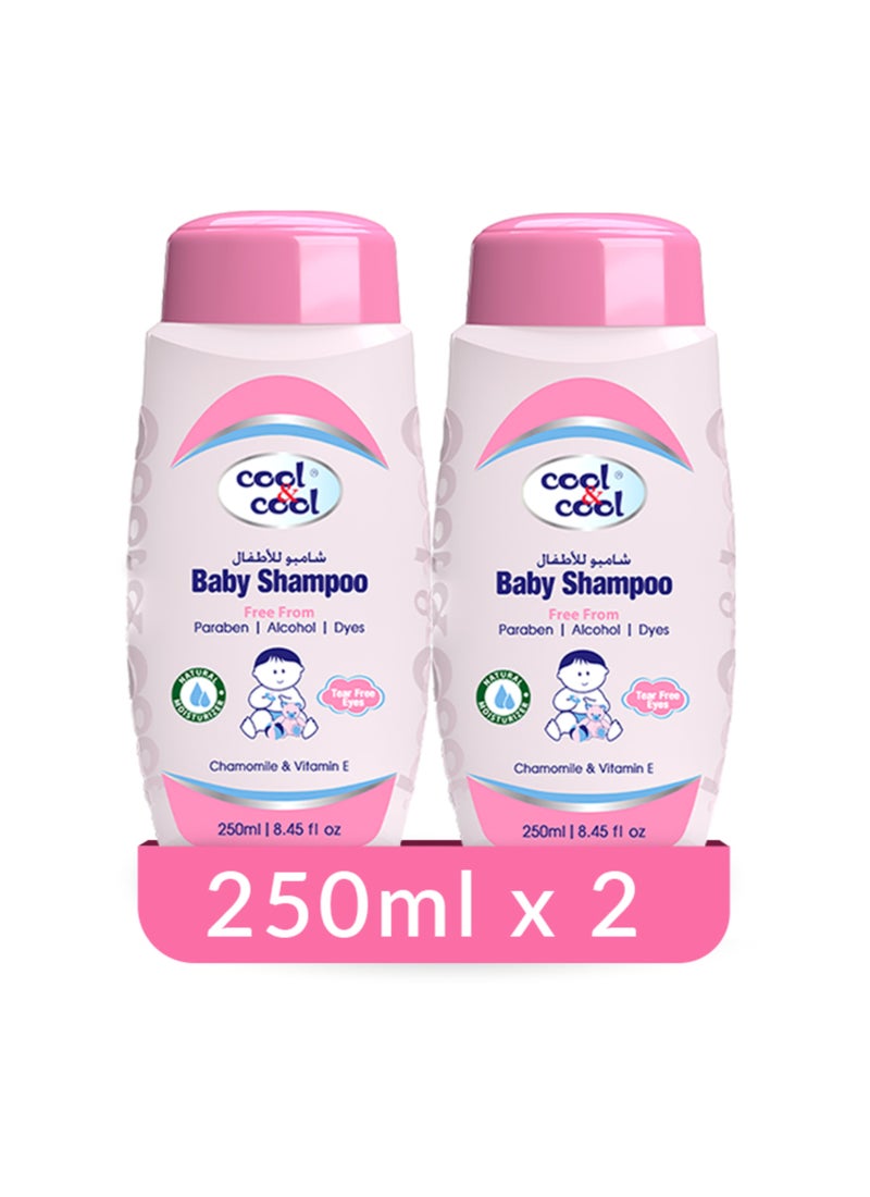 Cool & Cool Baby Shampoo Tear Alcohol Paraben Dye Free Chamomile And Vitamin E With Extra Mild Formula Pack of 2 - Image 1