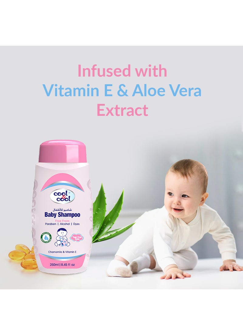 Cool & Cool Baby Shampoo Tear Alcohol Paraben Dye Free Chamomile And Vitamin E With Extra Mild Formula Pack of 2 - Image 3