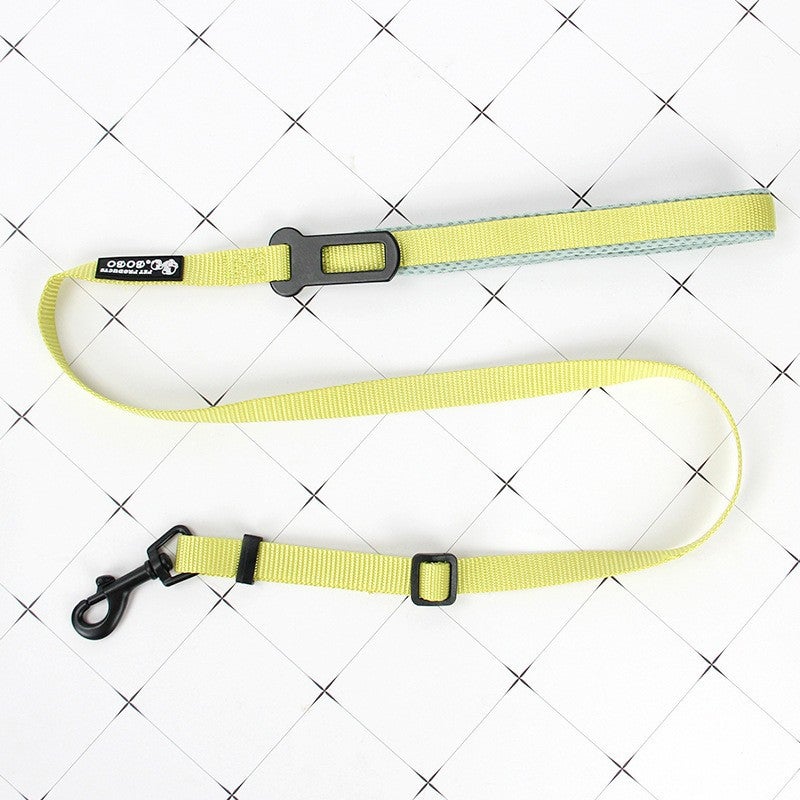 Generic Adjustable Dog Car Seat Belt Harness yellow green 