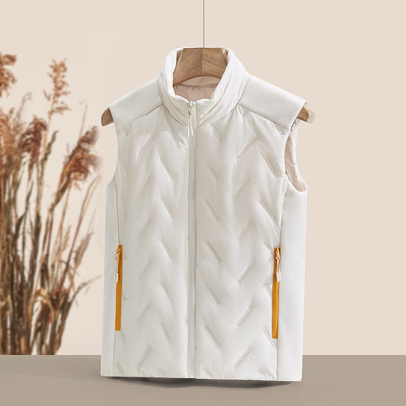 Ultrasonic Cotton Seamless Vest Four-Proof Cotton-Padded Coat Men'S And Women'S Vest Men'S And Women'S Printed Embroidered Couple'S Fashionable Thin Casual Waistcoat - Image 3