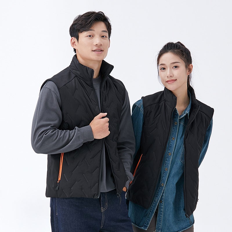 Ultrasonic Cotton Seamless Vest Four-Proof Cotton-Padded Coat Men'S And Women'S Vest Men'S And Women'S Printed Embroidered Couple'S Fashionable Thin Casual Waistcoat - Image 5