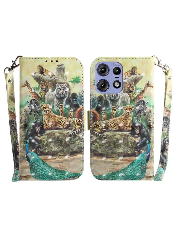 اس-توب جراب لهاتف موتورولا إيدج 50 برو، جراب جلدي ملون ثلاثي الأبعاد قابل للطي - Image 1