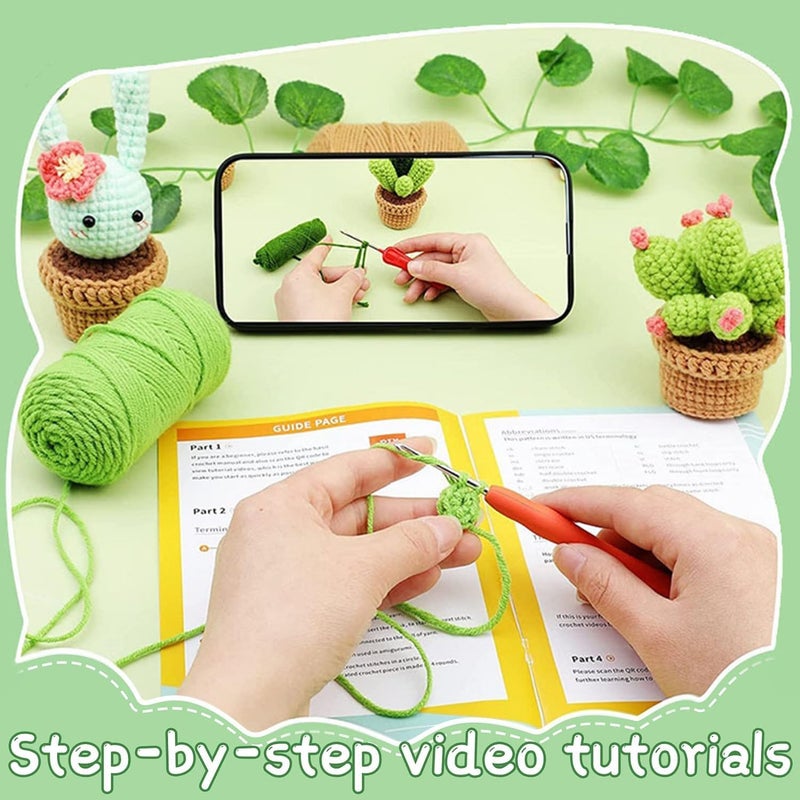 QLECT Crochet Kit for Beginners - DIY Crochet Flower Kit for Adults & Kids - Create Sunflower, Hair Accessories & More - Perfect Crochet Kit for Beginners, Woobles, and Flower Making - Image 4