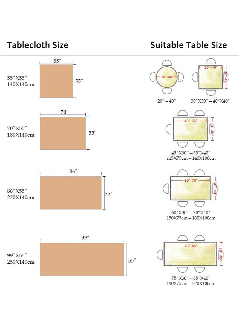 YQbest - 140x140cm Waterproof Oil Resistant, And Washable PVC Table Mat, Coffee Table Cloth, Wear-resistant Dining Tablecloth For Home Kitchen Cafe Hotel - Image 1