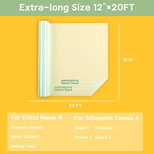 HTVRONT Clear Sublimation HTV Vinyl Matte 12" X 20FT - Sublimation Vinyl High Transfer Rate - Bright Smooth Washable HTV for T-Shirt/Hat/Pillow/Bag - Image 4