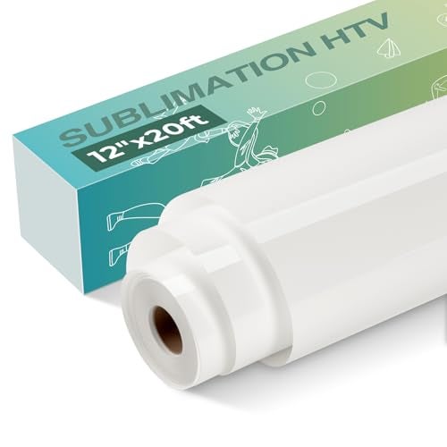 HTVRONT Clear Sublimation HTV Vinyl Matte 12" X 20FT - Sublimation Vinyl High Transfer Rate - Bright Smooth Washable HTV for T-Shirt/Hat/Pillow/Bag - Image 1
