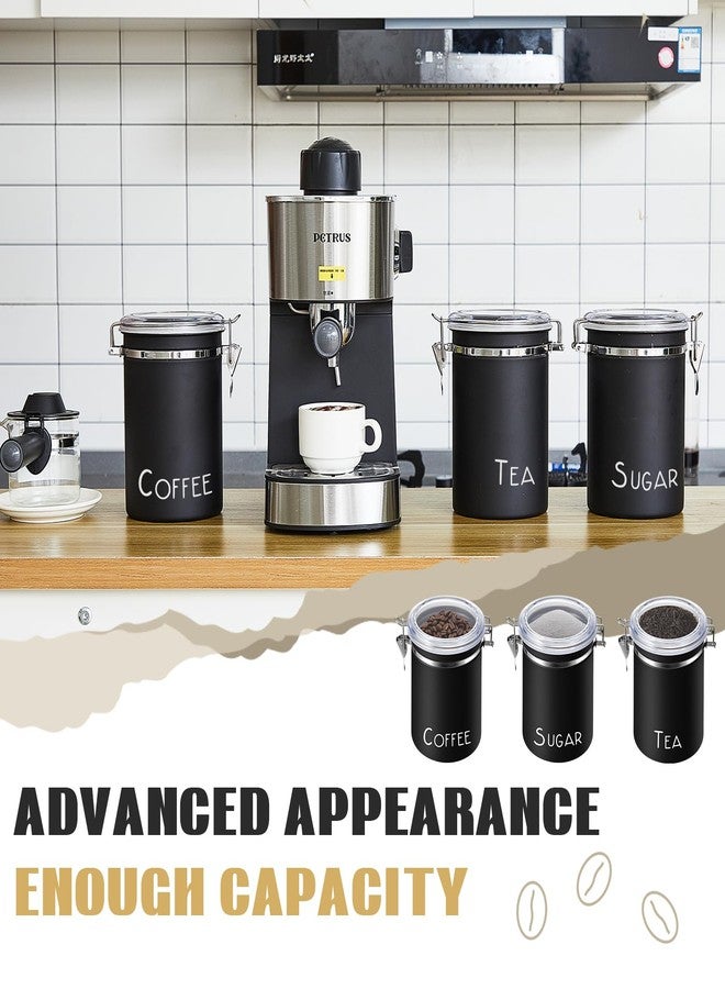 FillTouch 3 Pcs 60.8 oz Stainless Steel Canister and 3 Spoons Food Storage Canisters Airtight Coffee Containers Large Coffee Jar with Lid Locking Clamp for Kitchen Counters Tea Sugar Flour Coffee Bean - Image 4