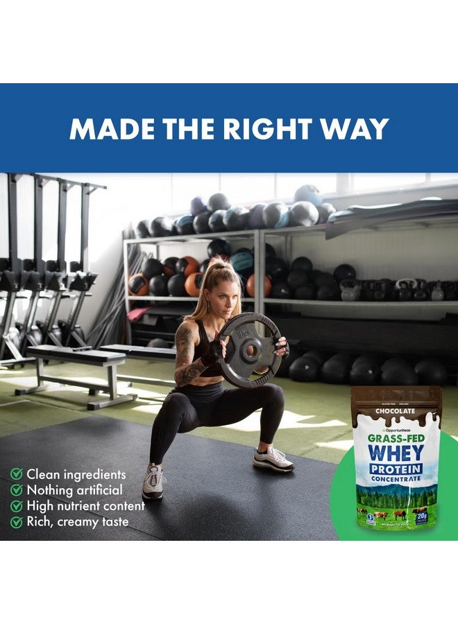 Opportuniteas Grass Fed Whey Protein Powder Concentrate - Chocolate - Pure Protein Supplement - Non GMO, Hormone Free & Gluten Free - 1lb - Image 4