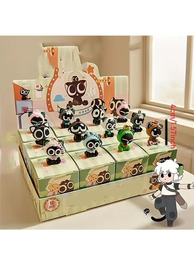 Random Two Piece Set Cute Black Cat Transformation Figurine Desktop Ornament Gift - Image 3