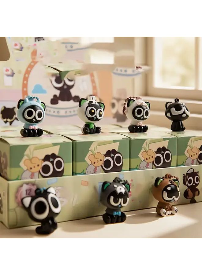 Random Two Piece Set Cute Black Cat Transformation Figurine Desktop Ornament Gift - Image 2