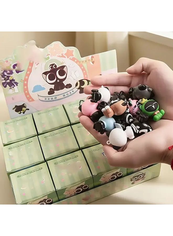 Random Two Piece Set Cute Black Cat Transformation Figurine Desktop Ornament Gift - Image 5