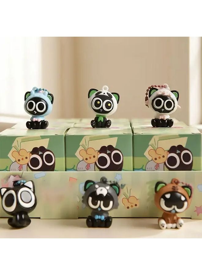 Random Two Piece Set Cute Black Cat Transformation Figurine Desktop Ornament Gift - Image 4