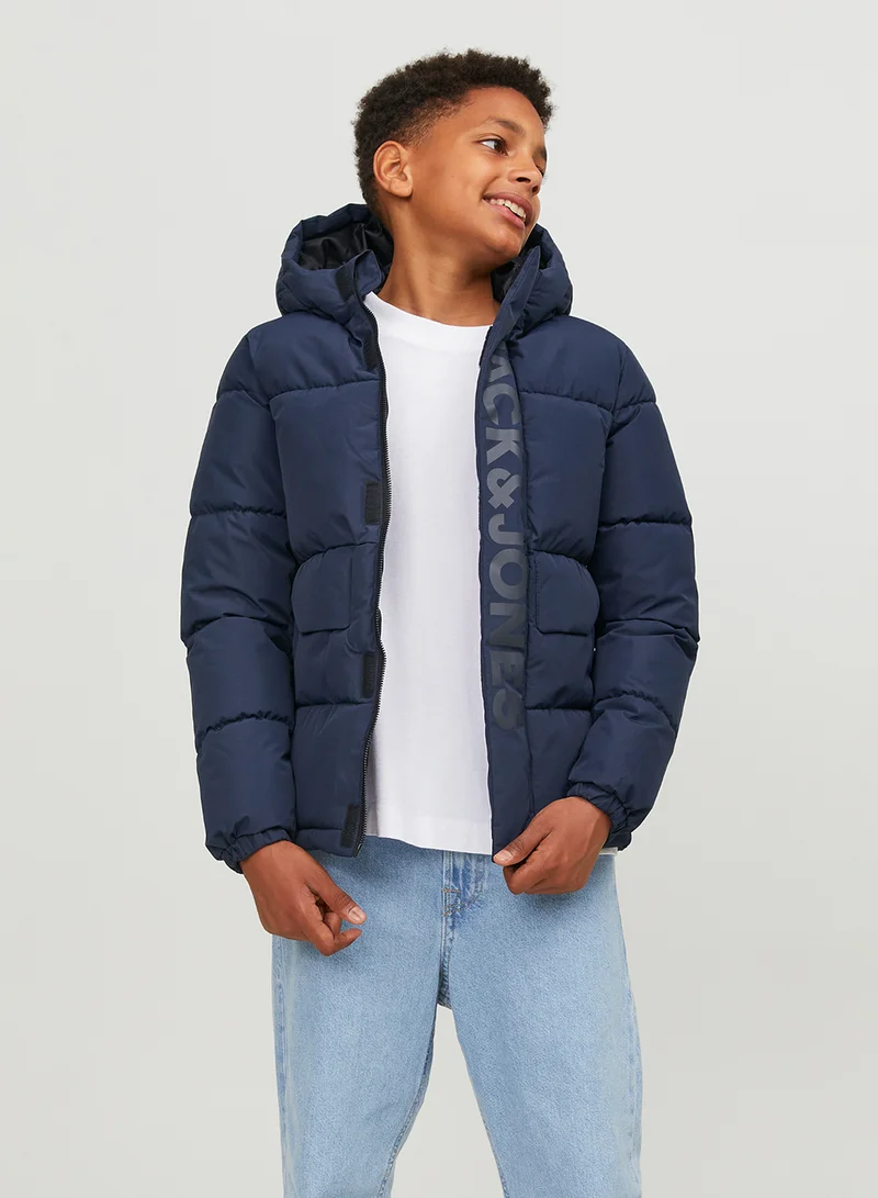 جاك وجونز جونيور Kids Logo Puffer Down Jacket
