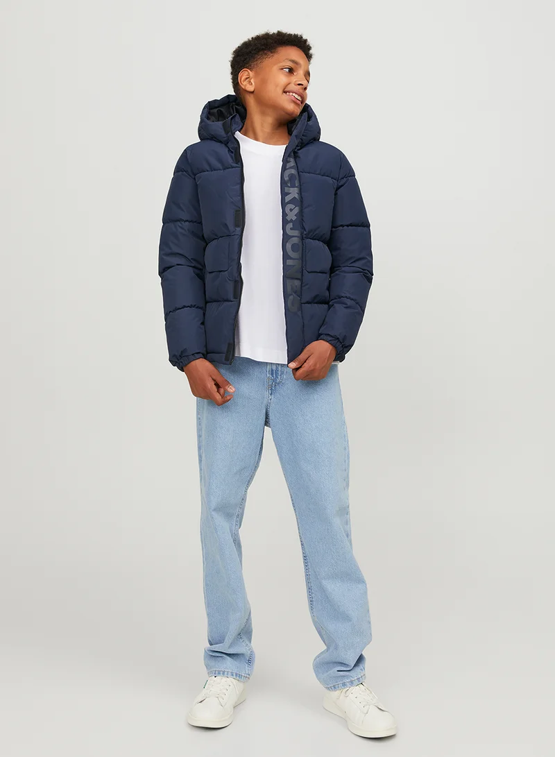 جاك وجونز جونيور Kids Logo Puffer Down Jacket