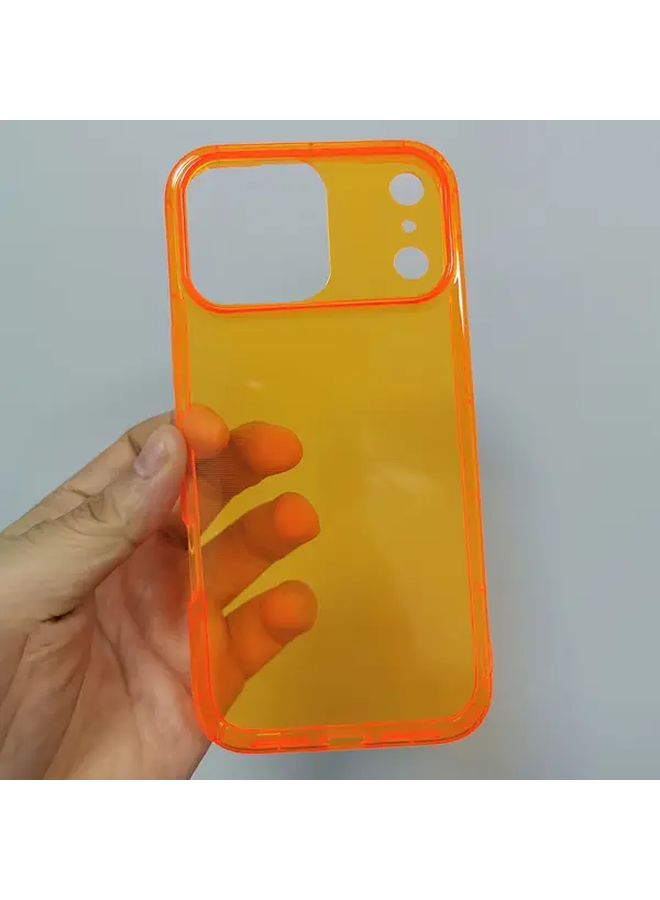 Orange Transparent Soft TPU Case For iPhone 15 Pro Max Shockproof - Image 1