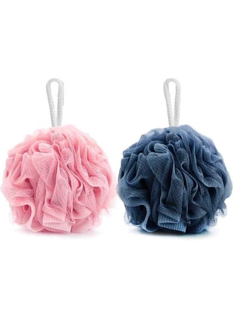 HIAS 2 Pack Eco-Friendly Shower Sponge Loofahs – Exfoliating Mesh Pouf for Gentle Cleansing & Skin Soothing, Bath Puff Ball for Men & Women (Mix-Color) - Image 1
