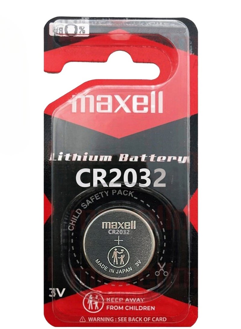 Maxell 1-Piece Maxell CR2032 Lithium 3V Japan Battery - Image 1