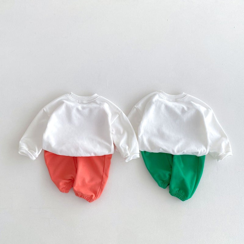 Children'S Clothing Autum Suit Style Small And Medium-Sized Kidsren'S Cartoon Letter Printing Cute Leggings Pants Two-Piece Set For Boys And Girls - Image 5