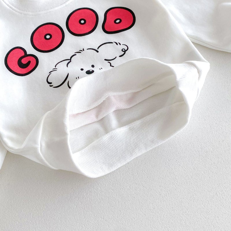Children'S Clothing Autum Suit Style Small And Medium-Sized Kidsren'S Cartoon Letter Printing Cute Leggings Pants Two-Piece Set For Boys And Girls - Image 4