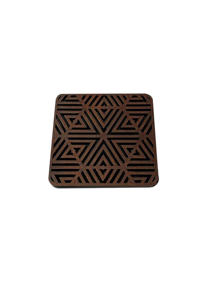 PINE HOME Laser Cut Wooden Coasters with Holder for Living Room, Bedroom and Kitchen (Set of 6) - Image 3