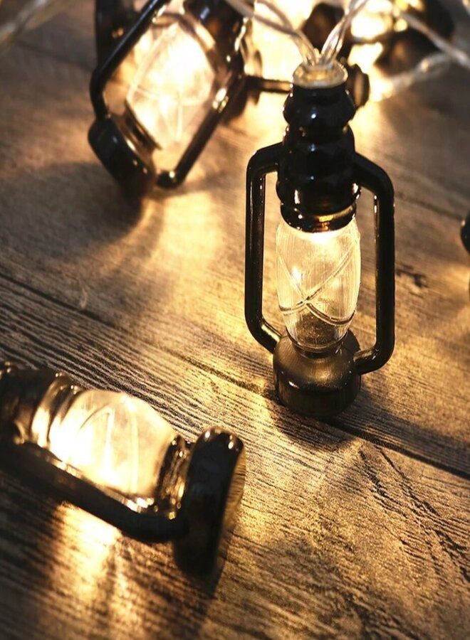 ماركة غير محددة سلسلة أضواء LED فانوس بيضاء دافئة لتزيين الغرفة وحفلات الأعياد والبطارية تعمل بالبطارية 1.5 متر  - Image 5