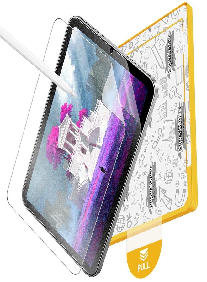 Omoton PAPERSENSE 2 Pack Paper Screen Protector, iPad Mini 7 A17 Pro Mini 6 6th (2024/2021, 8.3 inches), Matte PET Film with Dustless Tray, Drawing Like Paper, Ultra Sensitive, Apple Pencil & Case Support - Image 1