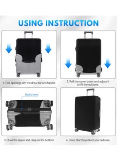 Generic Travel Luggage Cover Washable Suitcase Cover Protector Anti-Scratch and Dust-Proof Suitcase Cover Fits 18/24/28/32 Inch Suitcase Spandex Protective Cover (Compass)  - Image 5