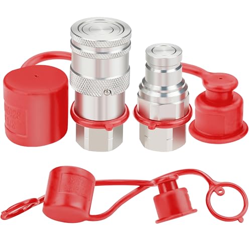 ANCIMOON 38 NPT Flat Face Hydraulic Quick Connect Coupler with Dust Cap - Image 1