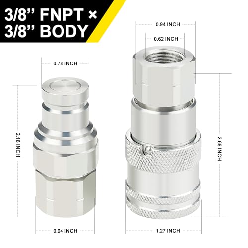ANCIMOON 38 NPT Flat Face Hydraulic Quick Connect Coupler with Dust Cap - Image 3