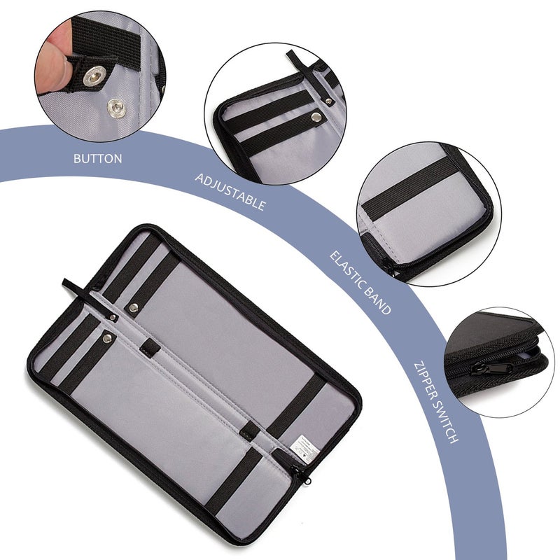 Iristide Travel Tie Case, Portable Waterproof Necktie Cufflinks Storage Box Tie Holder Stored up to 4-5 Ties - Black - Image 3