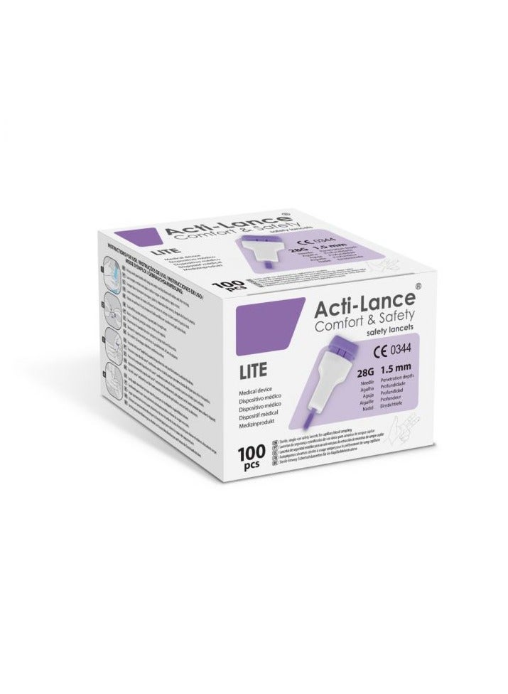 Acti-Lance Acti-Lance Diabetic Lancets Lite 28G-100 Pcs - Image 1