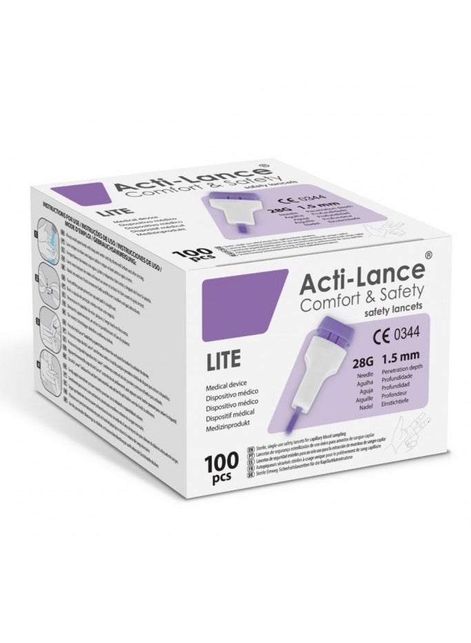 Acti-Lance Acti-Lance Diabetic Lancets Lite 28G-100 Pcs - Image 2