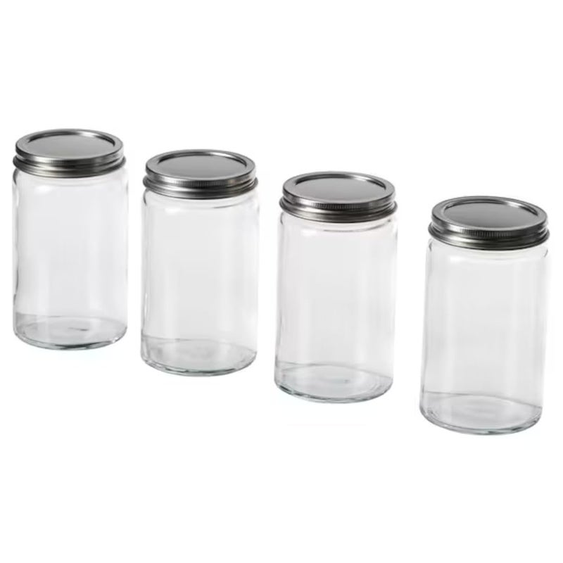 Graidient span ikeaCITRONHAJ Spice jar clear glassstainless steel 35 cl 12 oz - Image 1