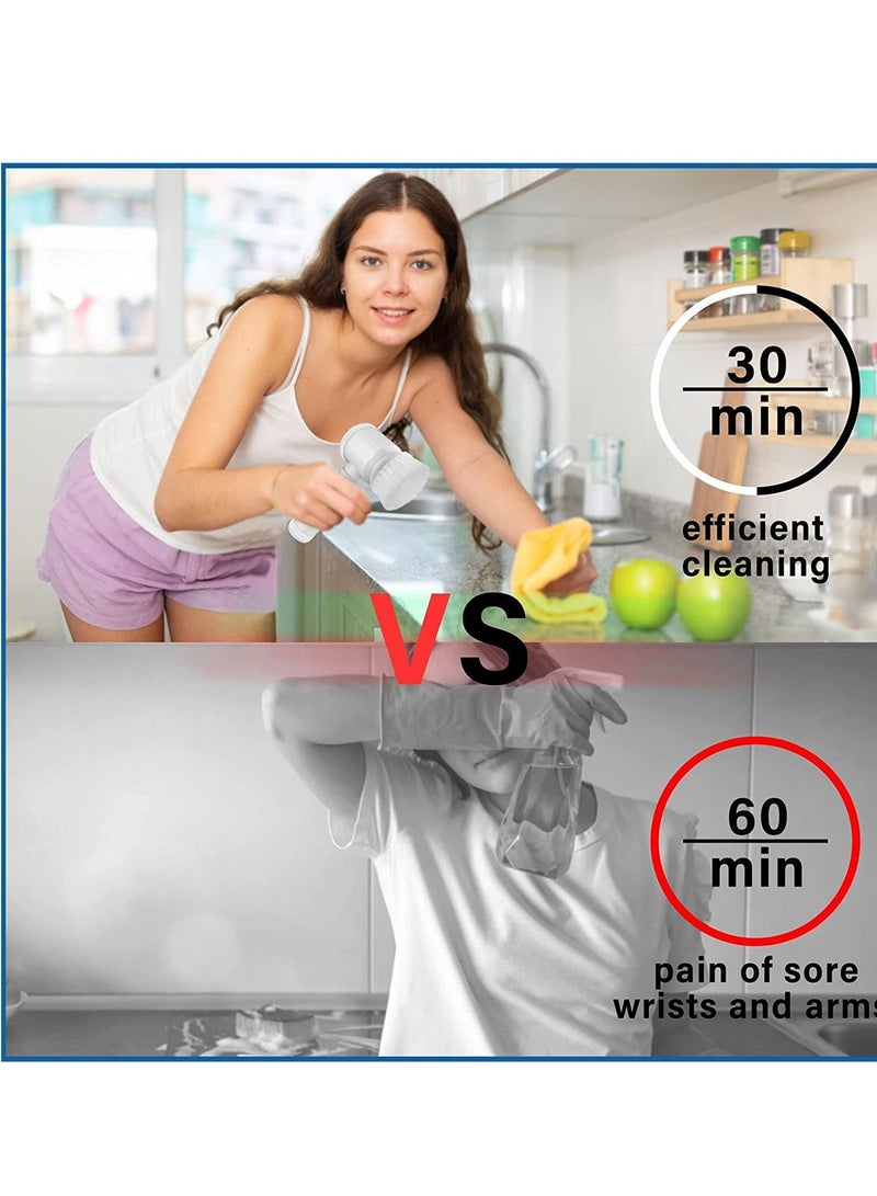 Electric Spin Scrubber Rechargeable Cleaning Tools,Grout Brush, Electric Cleaning Brush with 3 Brush Heads,Electric Scrubber Suitable for Bathroom Wall Tiles Floor Bathtub Kitchen  - Image 2