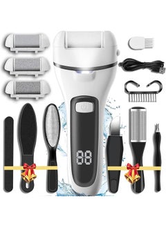 Bukela Callus Remover for Feet, 13-in-1 Professional Pedicure Tools Foot Care Kit, Foot Scrubber Electric Feet File Pedi for Hard Cracked Dry Dead Skin, 3 Rollers, 2 Speed, Battery Display  - Image 1